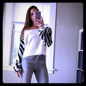 Zebra Sleeve Sweater from Mystique Boutique